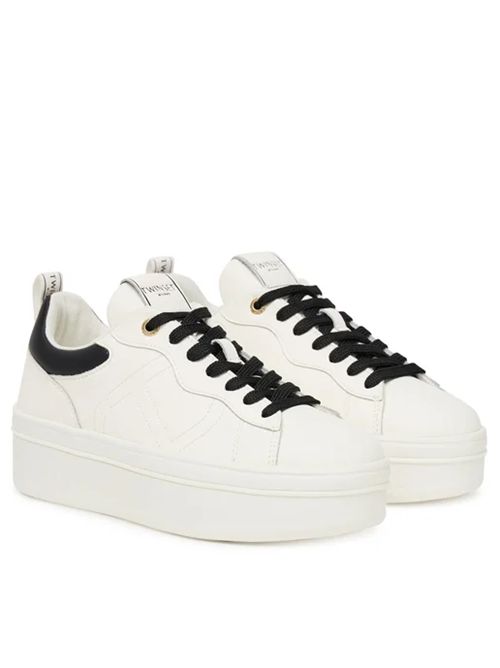 LOGO SNEAKERS TWIN SET | 252TCP02401870 BIC.OTTICO/NERO